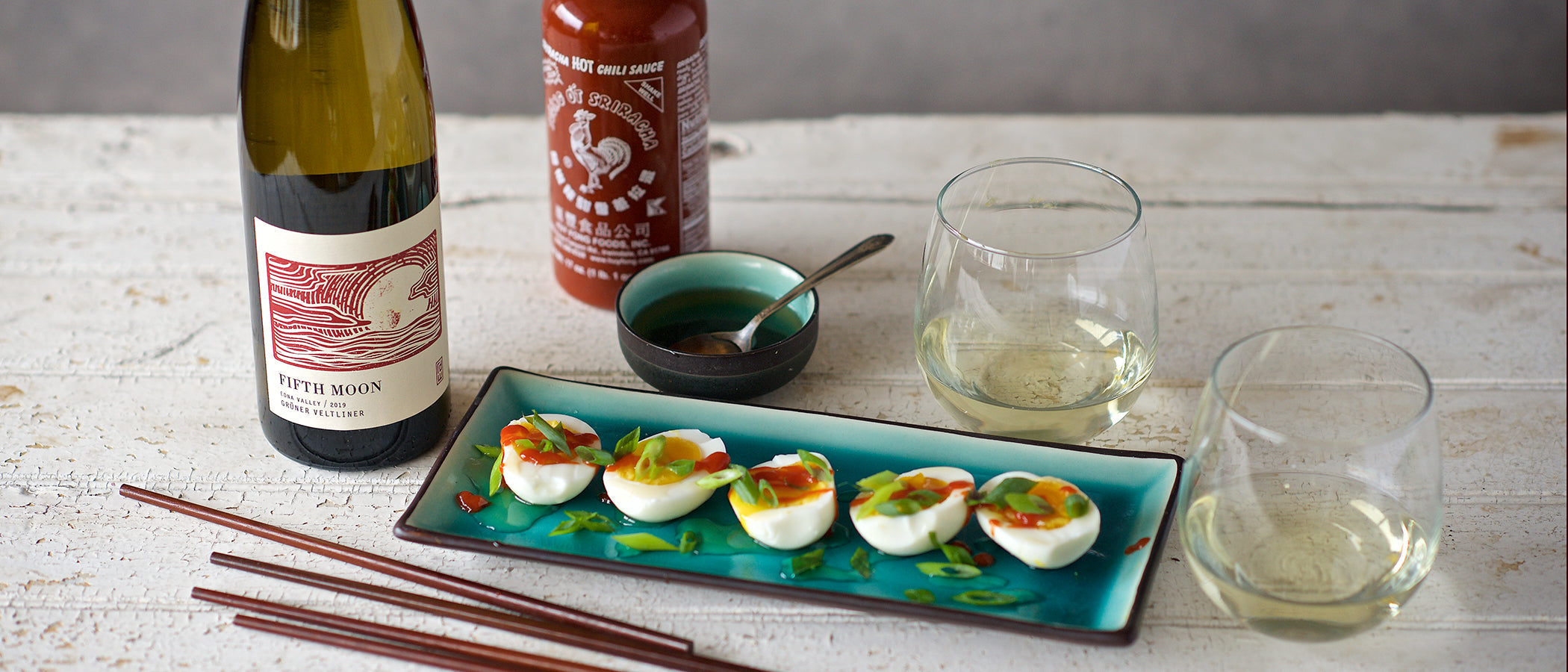Fifth Moon Gruner Veltliner paired with 8-minute eggs