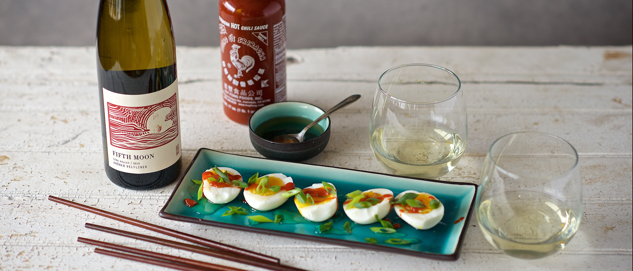 Fifth Moon Gruner Veltliner paired with 8-minute eggs