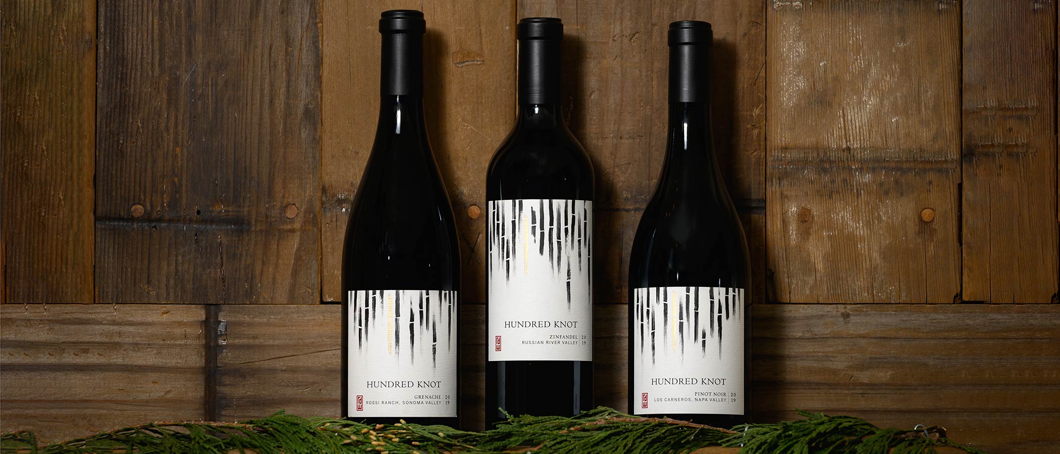 Three bottles of holiday wines