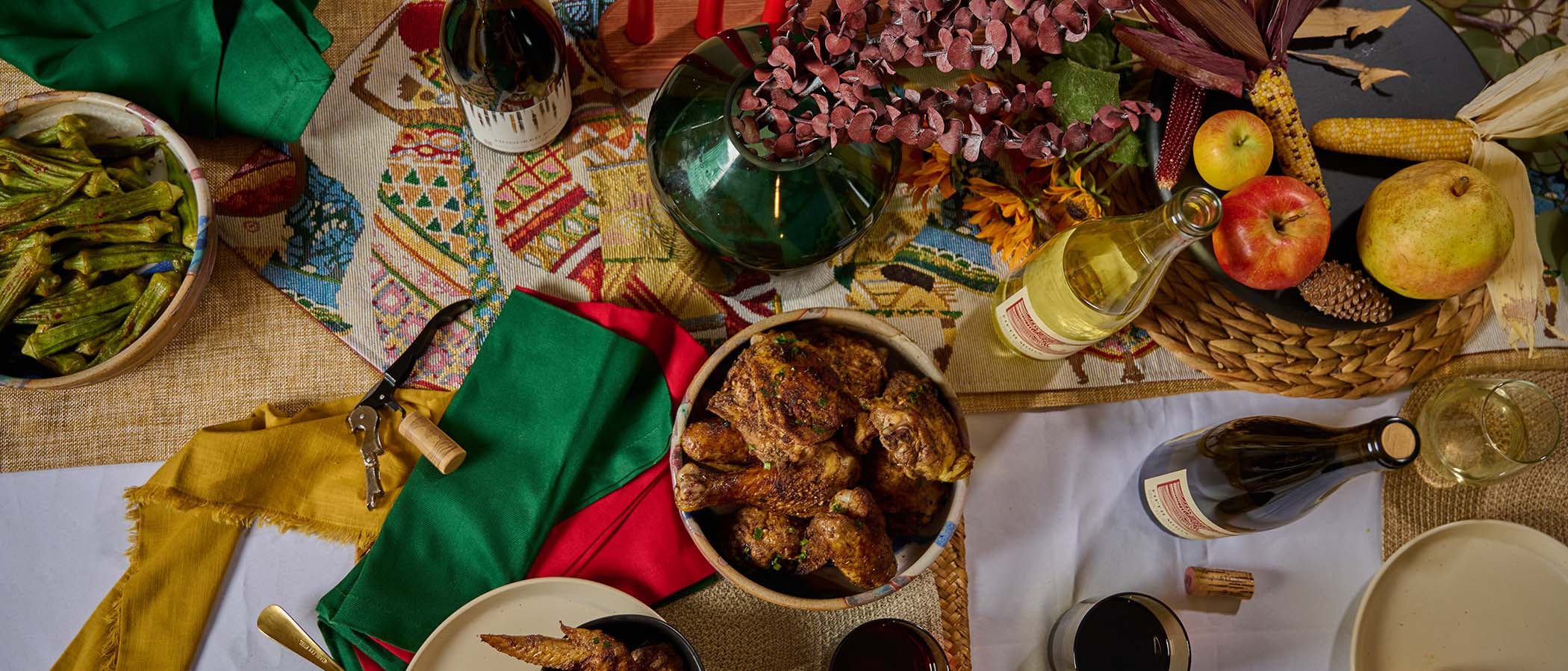 A table set for Kwanzaa dinner.