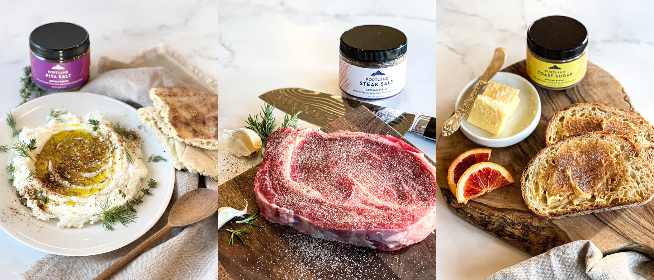 Portland Salt Co products and dishes