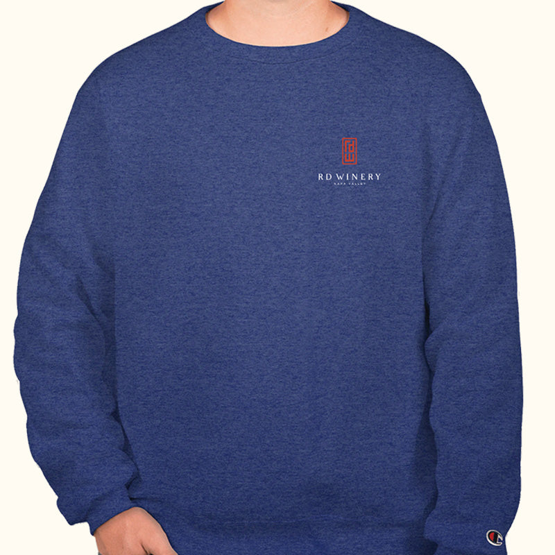 blue heather RD logo crew neck sweatshirt