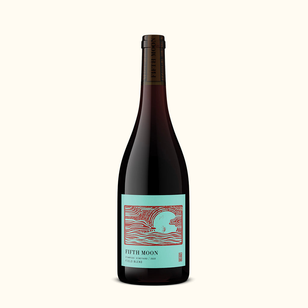 a bottle of fifth moon field blend from california.