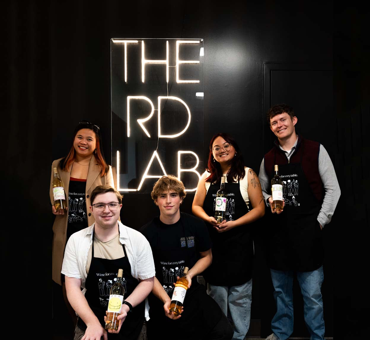 Group blending wine at the RD Lab