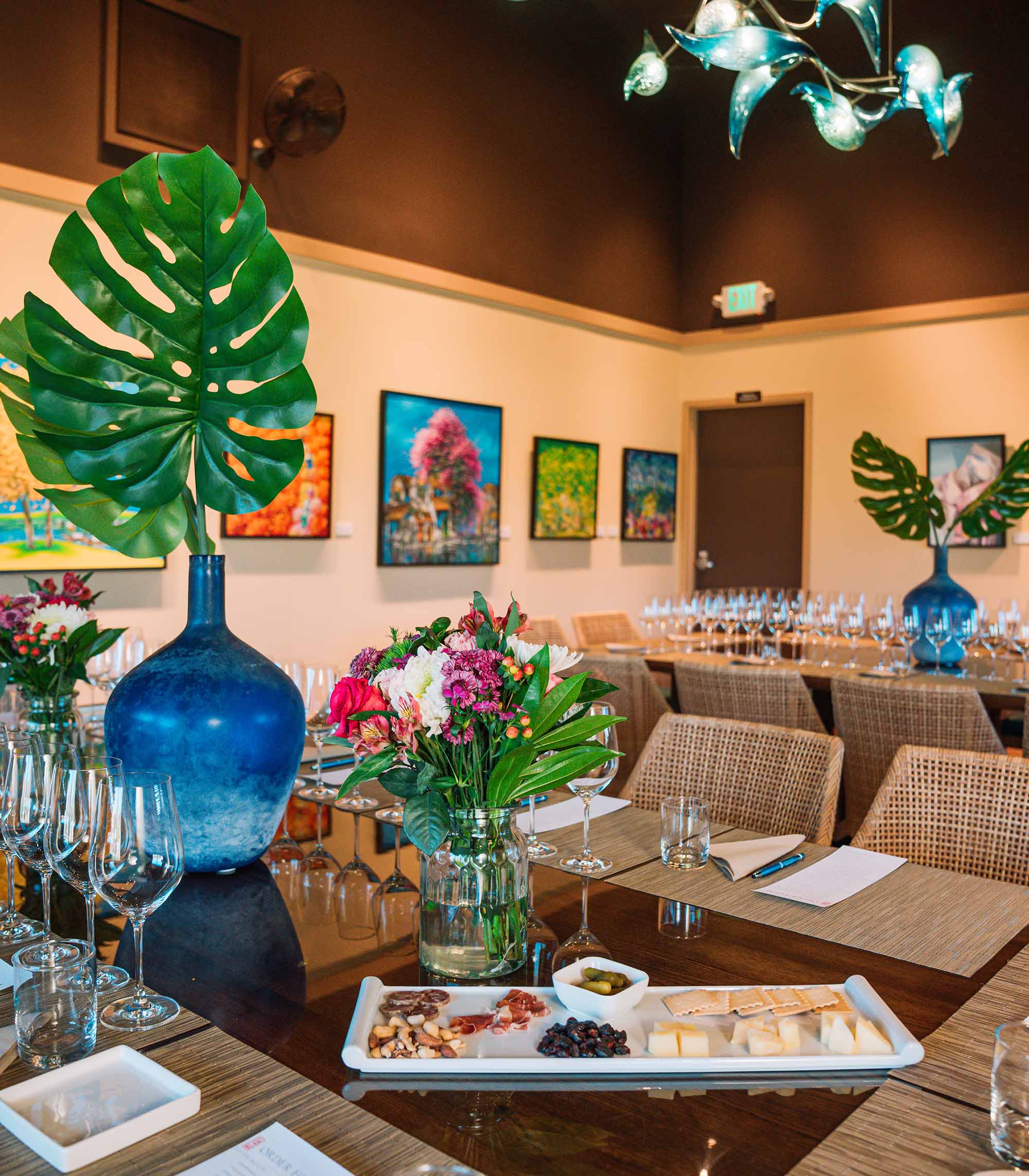 set table at napa valley winery event venue