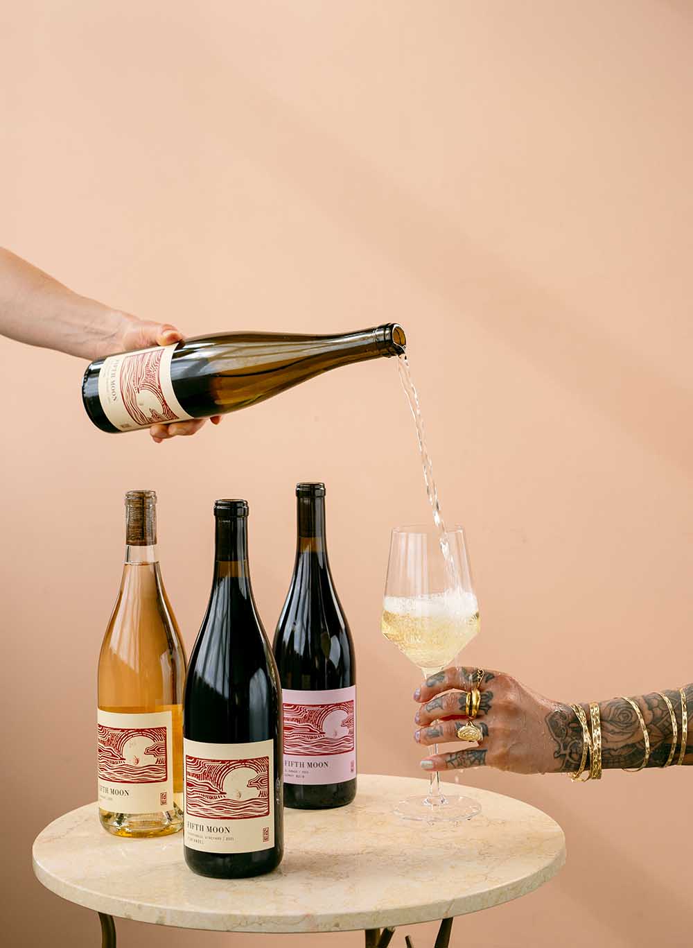 Napa Valley wine pouring into a glass