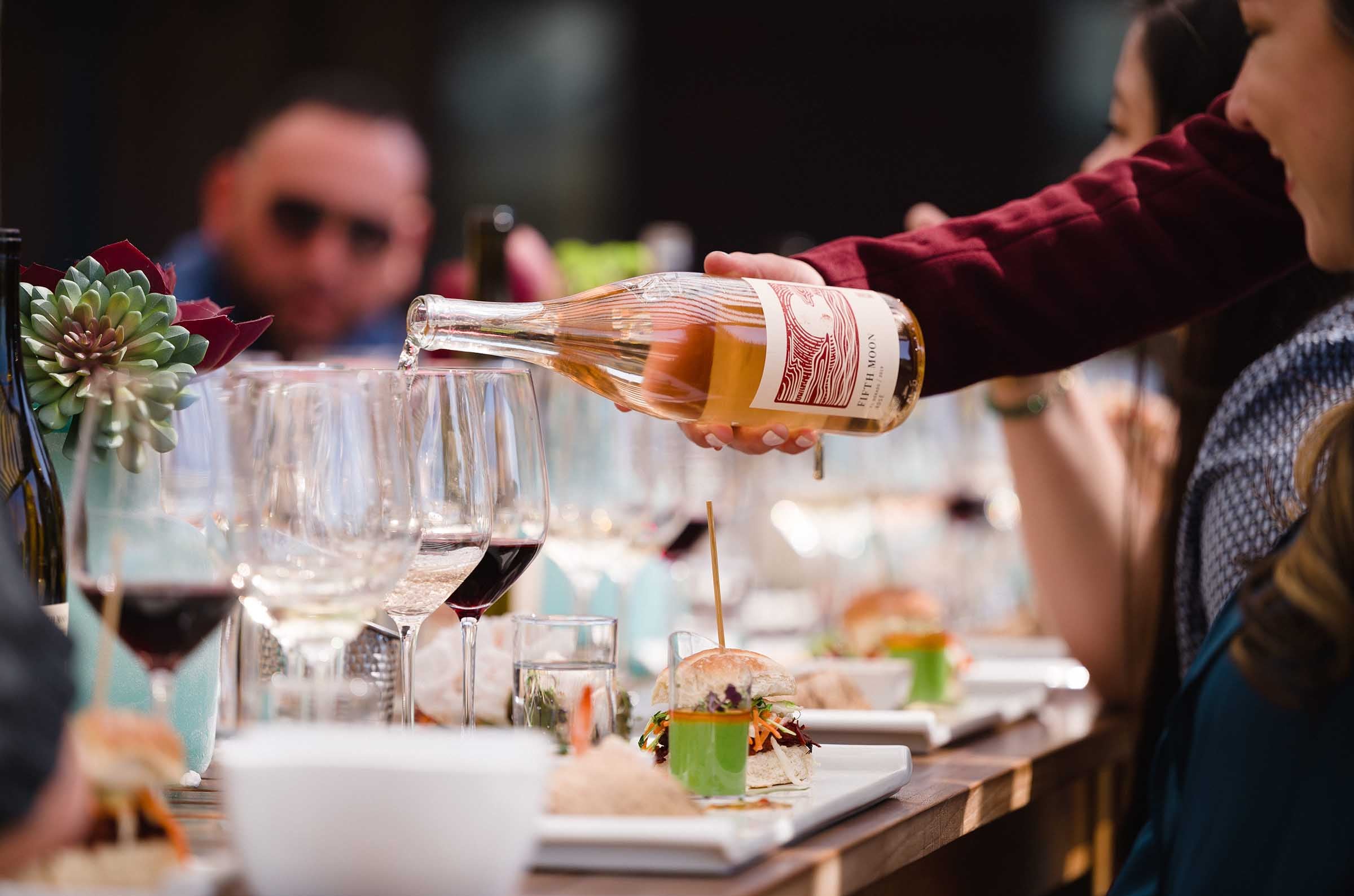 Pouring rose at the RD Winery tasting room