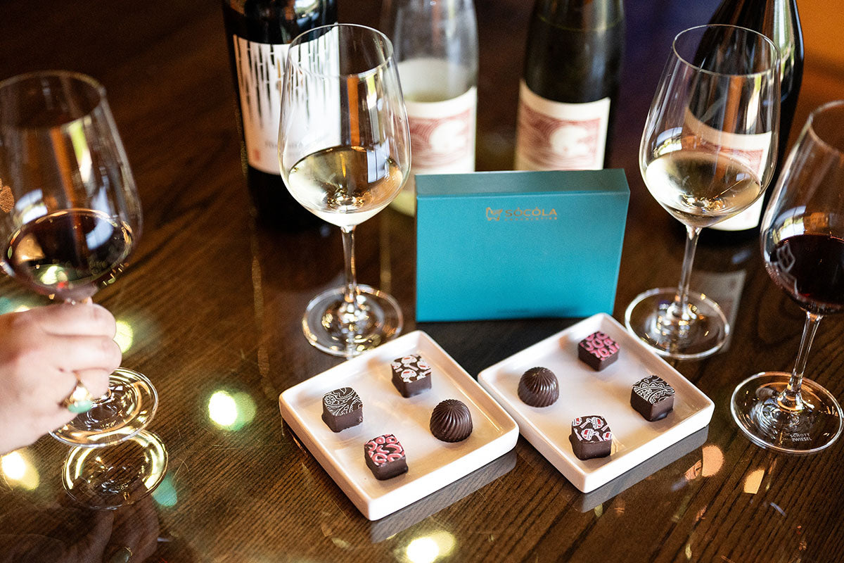 Wine paired with Socola chocolate truffles