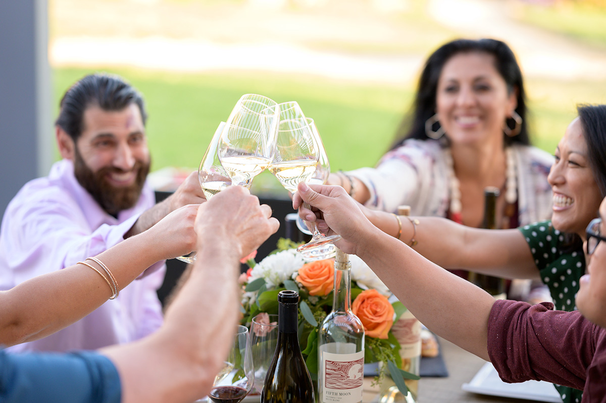 Outdoor patio toast at RD Winery