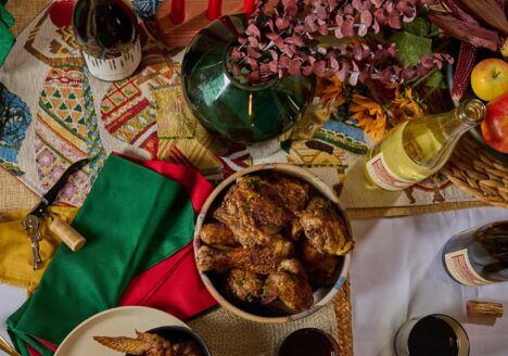 A table set for Kwanzaa dinner.