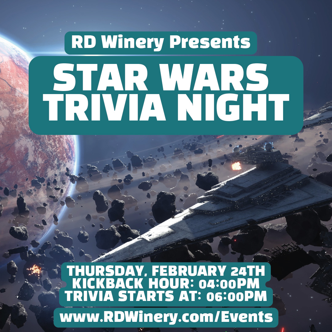 Star Wars Trivia Night flyer 2/24/23 at 6pm