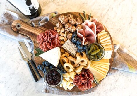 Large charcuterie board paired with Cabernet Sauvignon