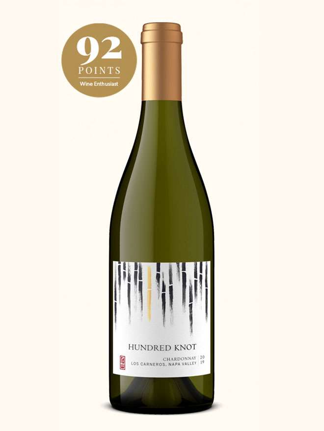 Bottle of Chardonnay with 92 point score