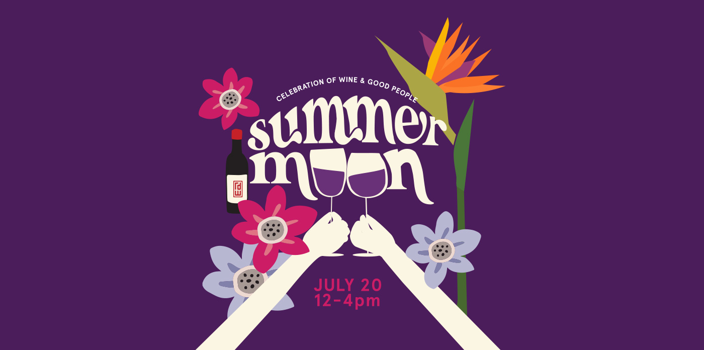 Summer Moon Festival event illustration with a Hawaiian theme