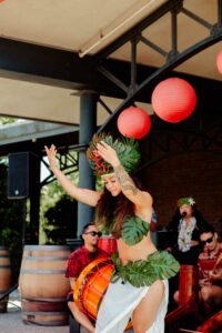 Polynesian dancer performing at winery event