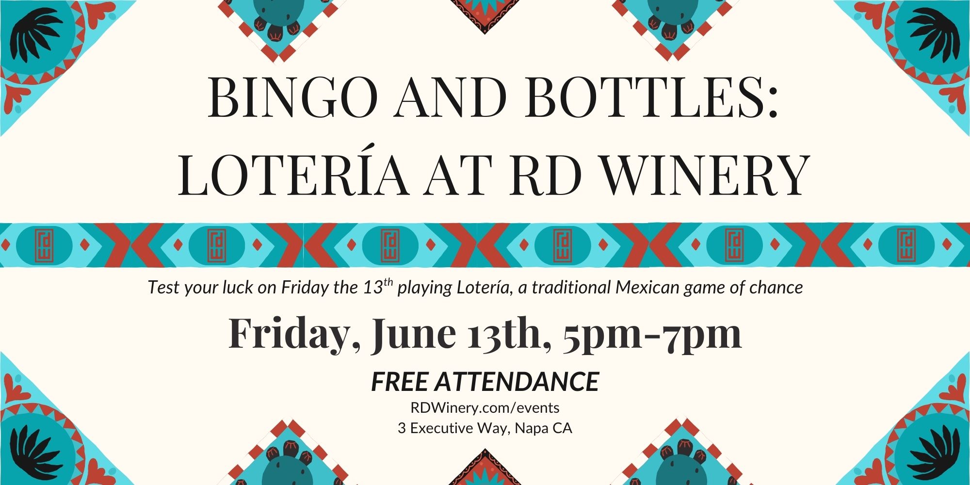 Bingo and Bottles Loteria event graphic